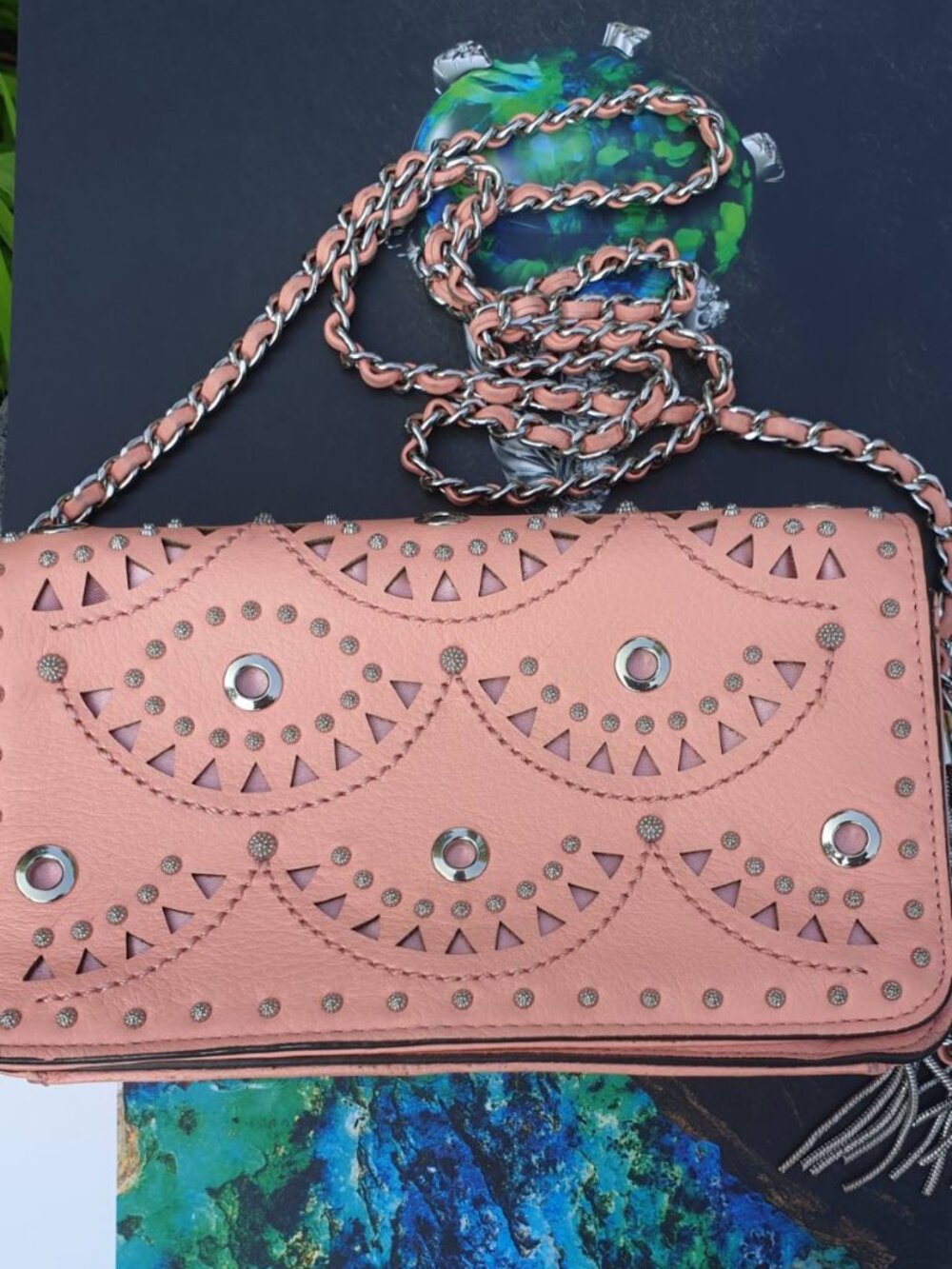 Leather Handbag Light Pink Fashion Women Girls Small Casual Formal Purse Gift